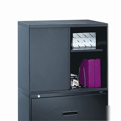 Overfile storage cabinet for lateral file black