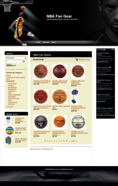 Established nba basketball store website business sale 