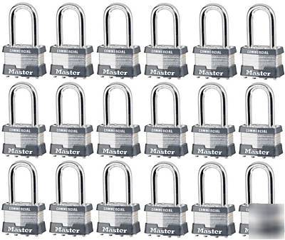 Lot of 18 master lock #1 long padlock keyed alike same
