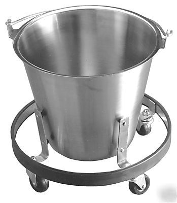 Stainless steel kickbucket floor cleaning no tipping