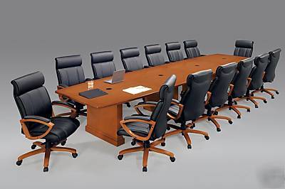 20 foot boat shaped top expandable conference table