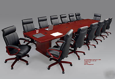 20 foot boat shaped top expandable conference table