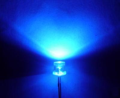 100 x flat top blue leds lamps 5MM 5000 mcd lights