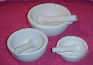 4 sizes white porcelain mortar and pestles many uses 