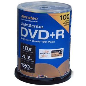 Aleratec 300114 -100PK dvd+r 16X lightscri