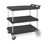 Black bc series utility cart - (3) shelves