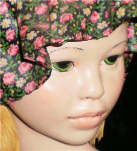 Vintage panton child's girl's head mannequin form w hat