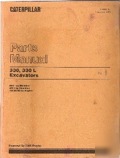 Caterpillar 330, 330L excavator parts list manual 1992