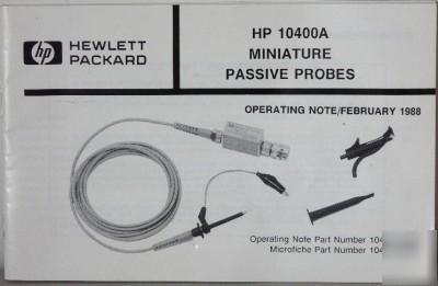 New hp 10400A series probe operating note - 27 pages - 