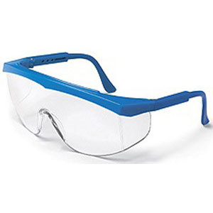 New wise stratos safety glasses blue frame clear lot 12