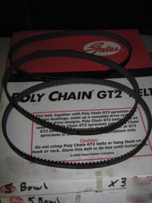 Gates poly chain GT2 8MGT-1000-21 belt lot of 3