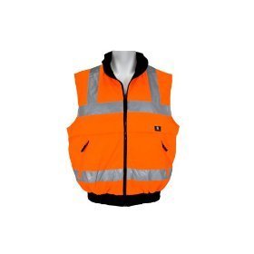 Hi-viz class 2 orange insulated safety vest-lg