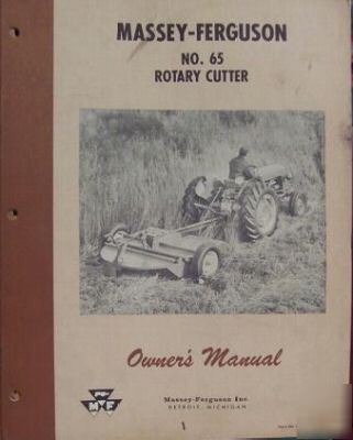 1959 massey ferguson 65 rotary mower owner's manual