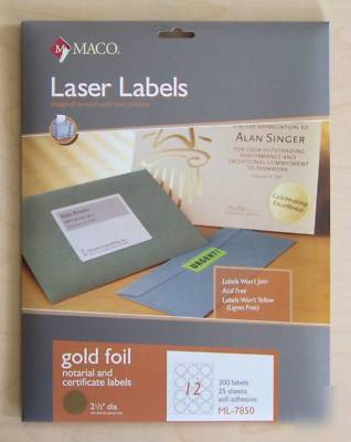 Gold foil notary/certificate seals 2.5