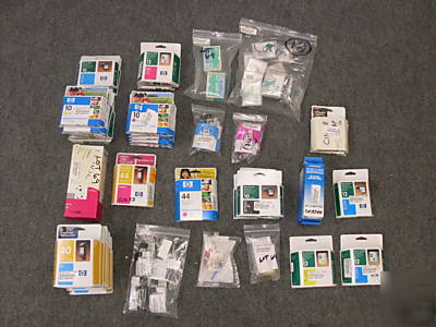 Lot of assorted hp accessories printheads, cartridges 