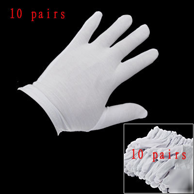Jewelers stamps inspection white cotton gloves 10 pairs