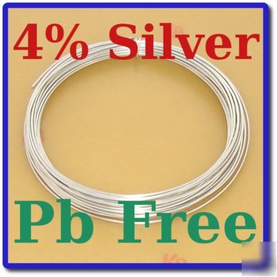 Lead free solder 22SWG, 4% silver, 3% flux --5 metres--