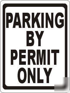 Parking by permit only sign staff no