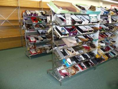 Shoe store racks double sided shelving fixtures lot 12
