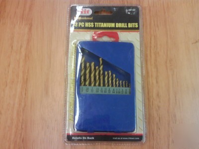 New 13 pc hss titanium drill bits (25120) 