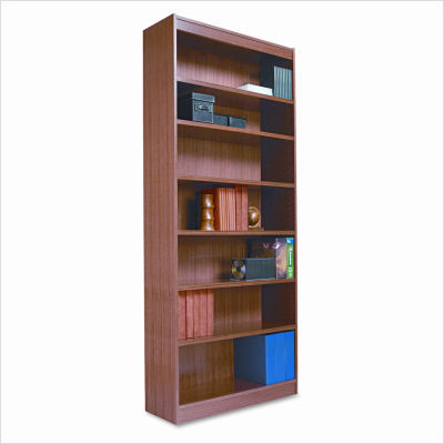 Radius corner bookcase wood veneer 2-shelf cherry