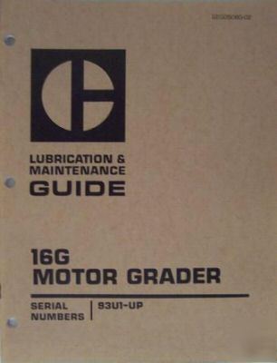 1978 caterpillar 16G motor grader maintenance manual