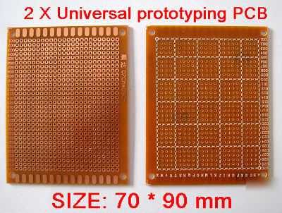 2 x plastic universal prototyping pcb 70 * 90 mm diy