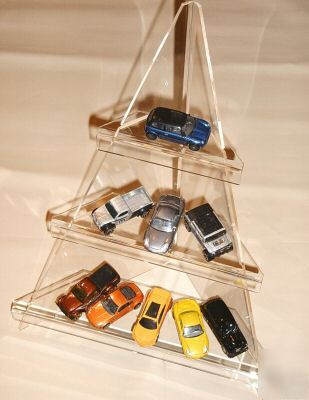 3 tier clear acrylic corner display collecter/retail