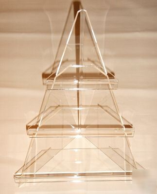 3 tier clear acrylic corner display collecter/retail