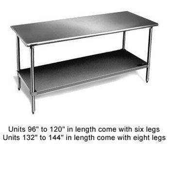 Eagle T2424B work table, stainless steel top, galvanize