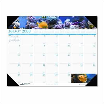 Earthscapes sea life monthly desk pad calendar, 22 x 17