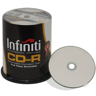 Infiniti printable 52X 80MIN cd-r *100 pack/spindle cds