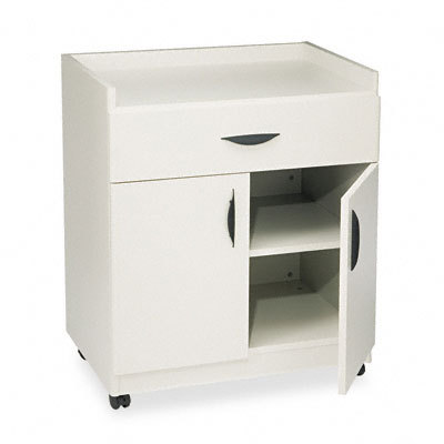 Mobile laminator stand w/drawer, shelf gray