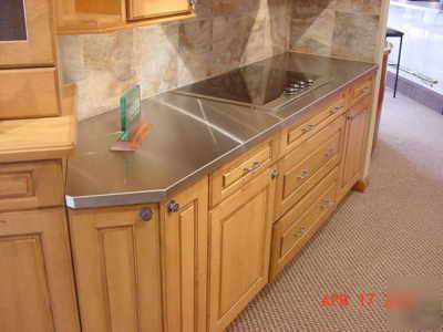Stainless steel brushed finish counter tops