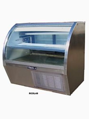 New curved glass deli display case refrigerated, true