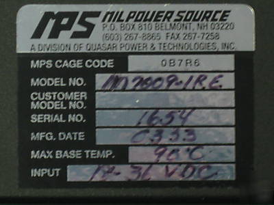 New milpower source model#M7009-1 dc/dc converter brand 