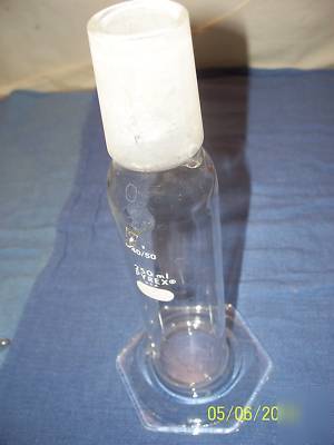 Ace 3 neck reaction flask head & pyrex cylinder & hooks