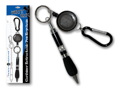 Carabiner retractable pen keychain $1.50 each wholesale