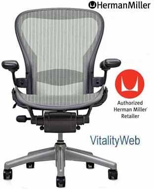 Herman miller aeron chair titanium glacier smoke size b