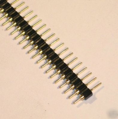 Machined pin header, male 40 round gold machine pins X2