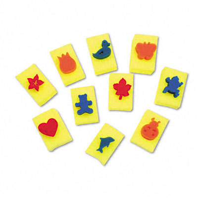 Sponge stamps, integrated handle, 10 stamps