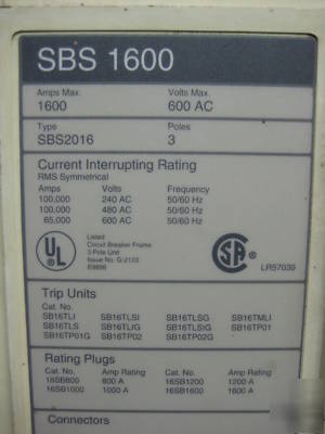 Siemens sbs 1600 SBS2016 SBS2016F 1600AMP amp SB16TLSIG