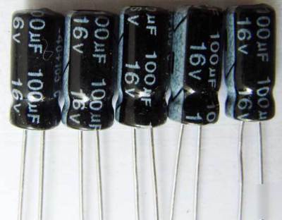 100UF 16V radial electrolytic capacitors 20 pcs