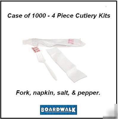 Case of 1000 - wrapped - 4 piece cutlery kits