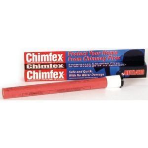 Chimfex chimney and wood burning stove fire suppressant