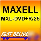 Maxell mxl-dvd+r/25 4.7 gb plus spindle 16X write once