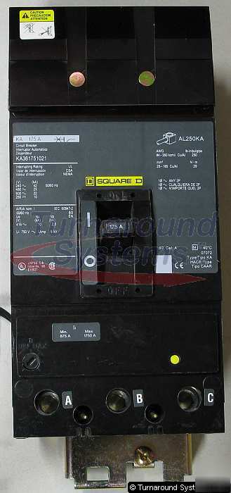 New square d KA361751021 circuit breakers, 175 amp, 