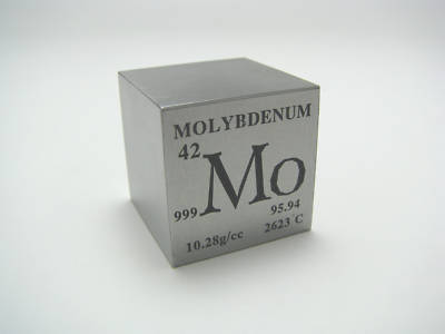 Pure molybdenum metal element cube 99.9% pure 167 grams