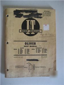 Oliver 1750 to 1950-t tractor i&t shop cockshutt manual