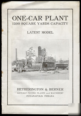 Railway car asphalt plant catalog road paving 1930S rr